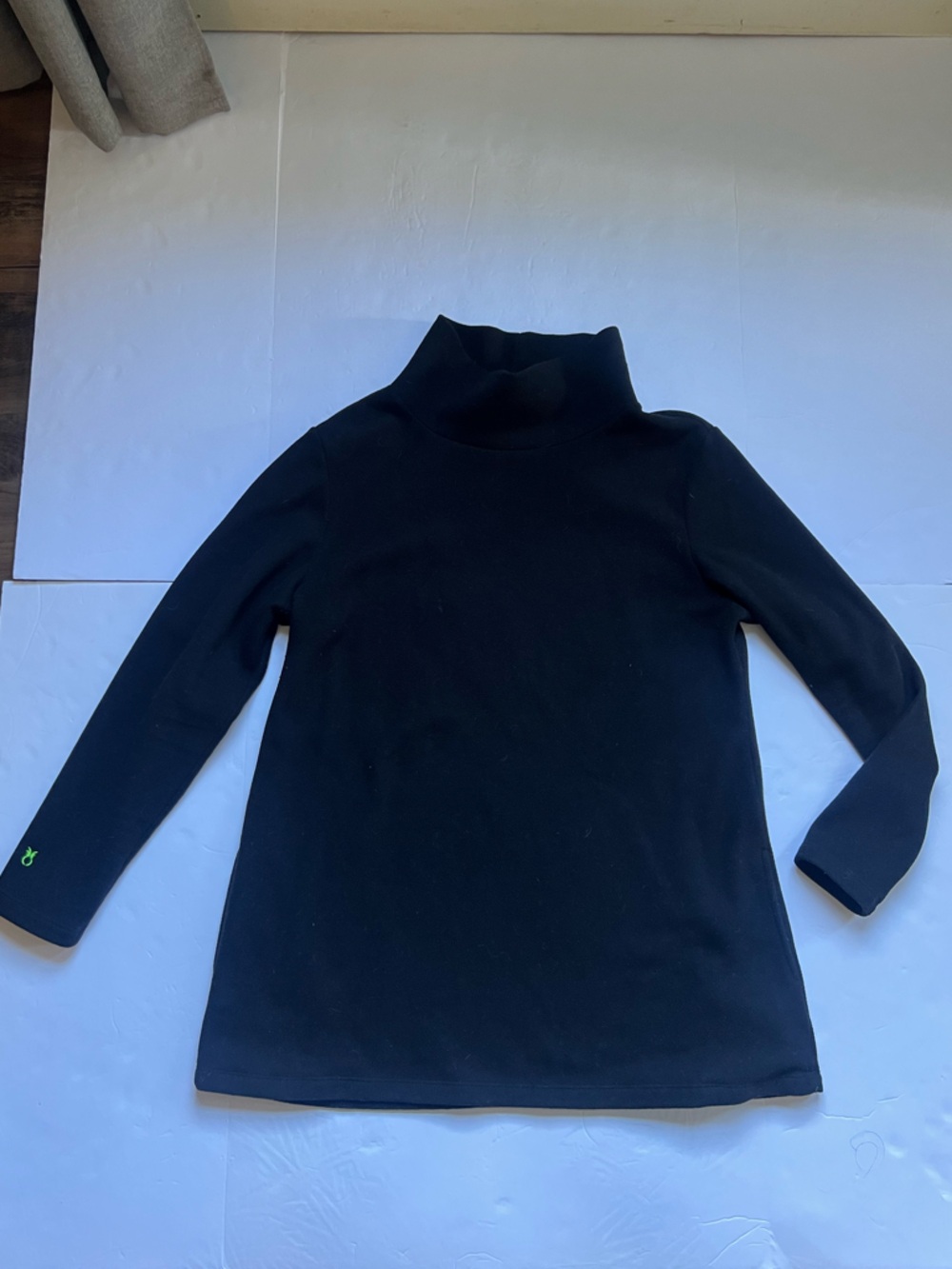 Dudley Stephens Black Long Sleeve Cobble Hill Turtleneck Top in Vello- Size XXL